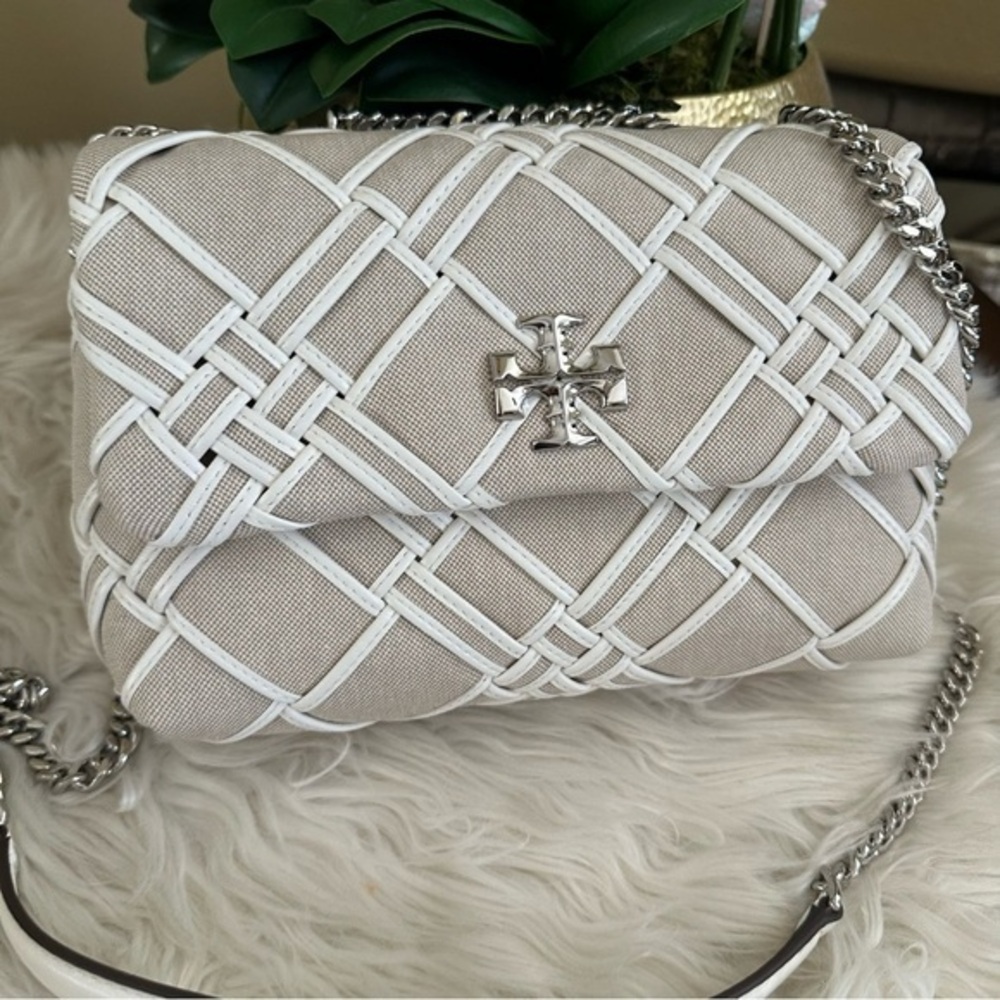 Tory Burch Kira Small Woven Canvas Convertible Shoulder Bag